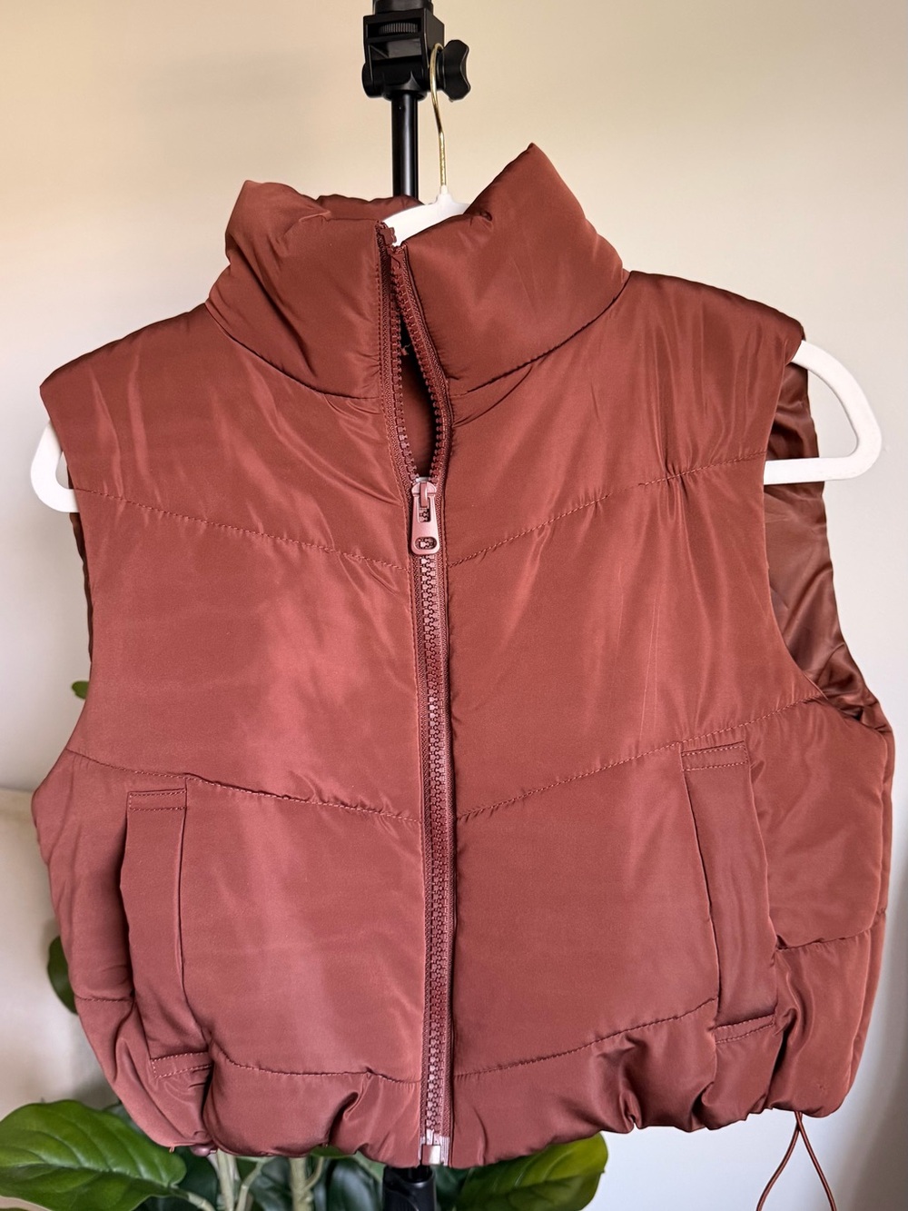 Rust Quilted Puffer Vest - Unbranded